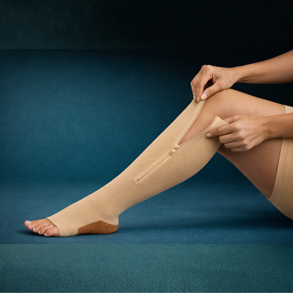 Zipper Compression Socks (Open-Toe) for Women & Men | Easy Zip Knee-High – Compress S&S
